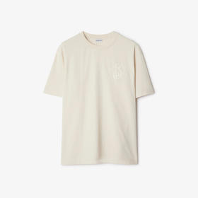 BURBERRY 巴宝莉 男士 B 字型盾牌装饰棉质圆领短袖T恤 米白色 8099549 C1409