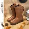 littletime女童长靴24秋冬新款儿童百搭公主靴文艺休闲靴子真皮靴 商品缩略图0