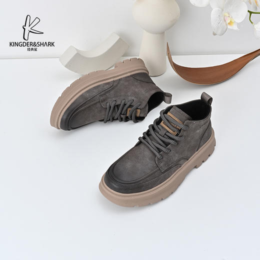 经典鲨2024年冬季新款男士加绒保暖舒适工装短靴棉鞋KF20-D55011 商品图1