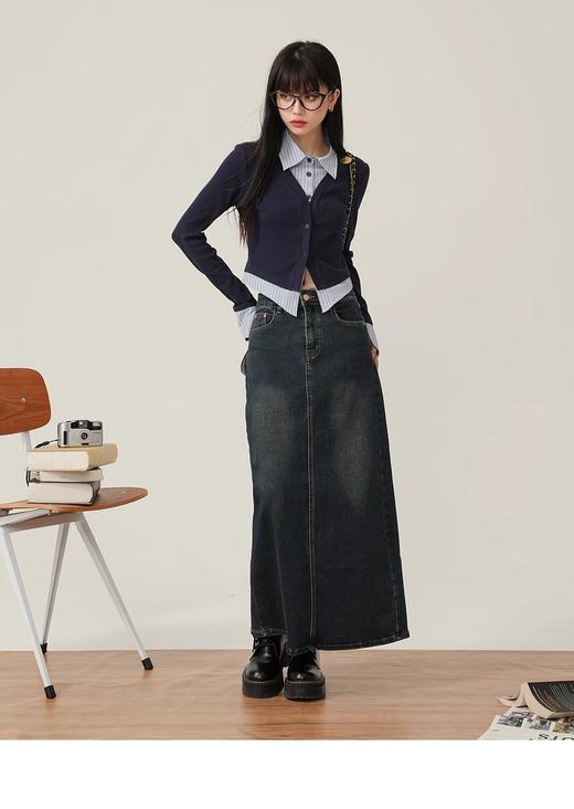 <曾小咸推荐>美式复古牛仔半身裙 商品图0