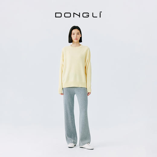东黎 •  小山羊绒女士秋冬时尚宽松垂感保暖中腰直筒裤 21BBT28 商品图6