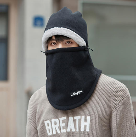 【防风防寒，保暖又时尚！】秋冬男女防风帽子围脖一体 骑行帽保暖防风防寒 套头加绒加厚护耳帽-QQ 商品图10