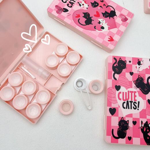 新款可爱多付装六副装美瞳盒隐形眼镜盒伴侣盒8085【图案混发】 商品图2