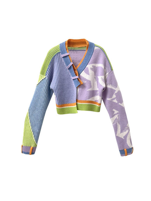 提花羊绒短开衫 商品图1