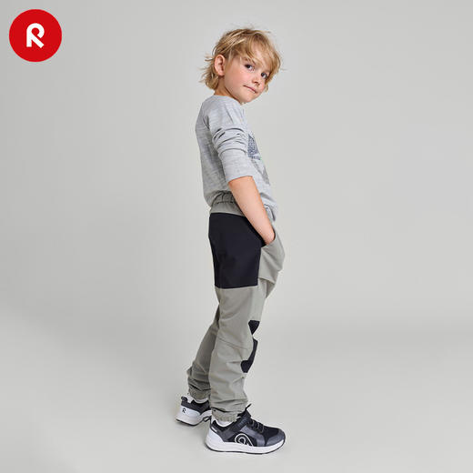 reima男女儿童户外运动裤大童2024春季新款拼接耐磨休闲拒水长裤 商品图3