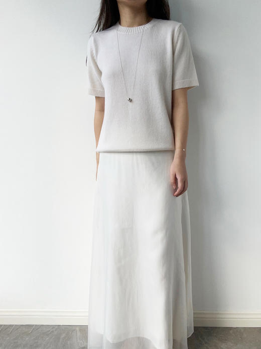 Puree｜#1967 short sleeves cashmere TOP 羊绒短袖针织上衣 [白 / 驼 / 绿 / 蓝 / 黄] 商品图9