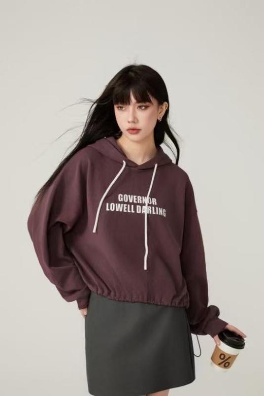 <曾小咸推荐>字母印花抽绳连帽卫衣（默认均码码数） 商品图2