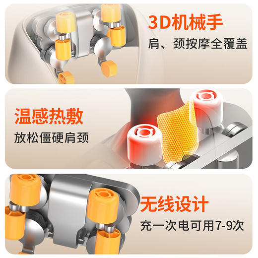 【分仓直发包邮】茗振机械手揉捏披肩MZ-666C-1（下单请备注颜色米白色/米黄色） 商品图1