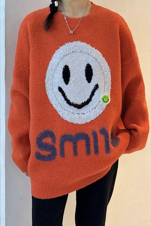HAYES 橙色笑脸图案针织上衣 19763 商品图1