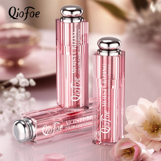 伪素颜“神器”【QioFoe-水润变色唇膏】白池花籽油+VE等多重特润修护天然成分，滋润补水保湿，淡化唇纹，轻松get“妈生粉嫩唇”，热循环感色技术一秒温感变色，一支=润唇膏+唇膜+口红 商品图1