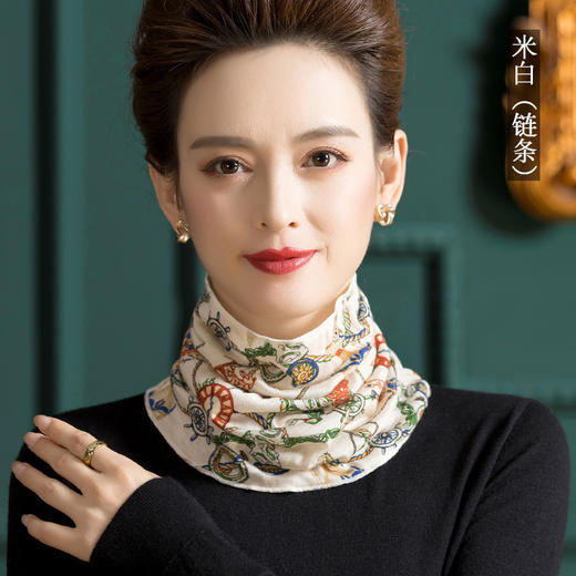 100%羊毛围脖纯羊毛围巾，保暖护颈防寒脖套假领子WY-1006 商品图4