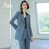 AD拼色西装外套轻奢职场女装2024秋冬新款羊毛西装套装灰色职业装 商品缩略图1