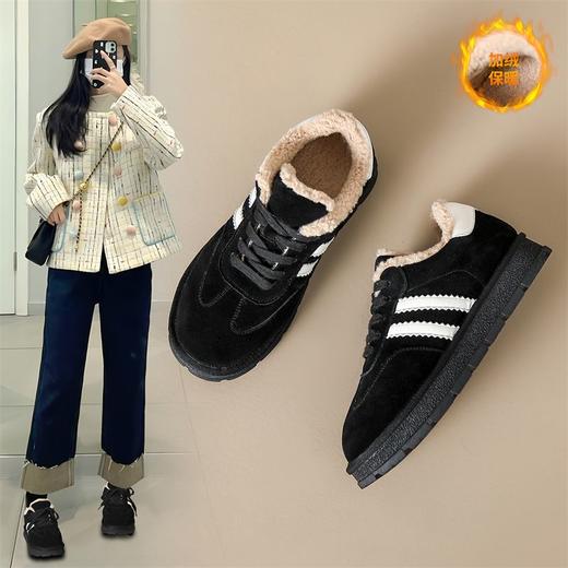 ZHR则则加绒保暖休闲鞋防滑防寒女鞋2024冬季新款ins百搭运动鞋女 商品图2