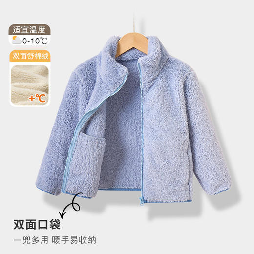 【珊瑚绒亲子装保暖外套】儿童秋冬加绒外套男女童长绒珊瑚绒上衣中大童保暖外套亲子装 商品图6