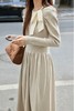 SIA SAYLOR 米灰色法式优雅蝴蝶结针织连衣裙 19785 商品缩略图2
