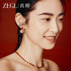 ZEGL真柳小红花系列笑脸花朵耳环女高级秋冬本命年耳饰红玛瑙耳钉 商品缩略图3