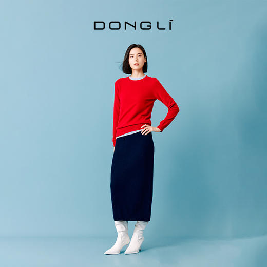 东黎 • 小山羊绒女士秋冬气质一步裙 21F15 商品图3