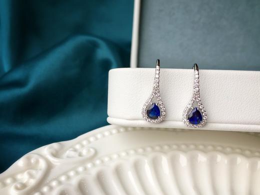 0.73ct刻面蓝宝石耳钉 商品图1