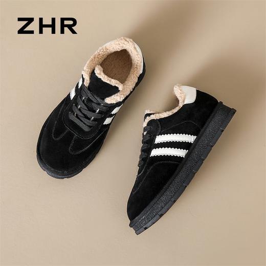 ZHR则则加绒保暖休闲鞋防滑防寒女鞋2024冬季新款ins百搭运动鞋女 商品图7