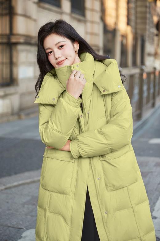 HAYES 绿色长款白鸭绒外套 19734 商品图3
