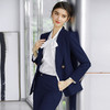 AD正装女套装春季藏青色工作服气质青果领西装套裤时尚商务职业装 商品缩略图6