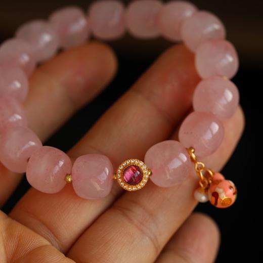 天然马粉老形珠粉水晶葫芦手链  JD 商品图4