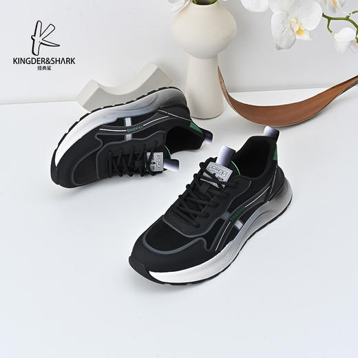 经典鲨2024年冬季新款男士绒里保暖时尚拼色休闲鞋KW222-D55231 商品图2