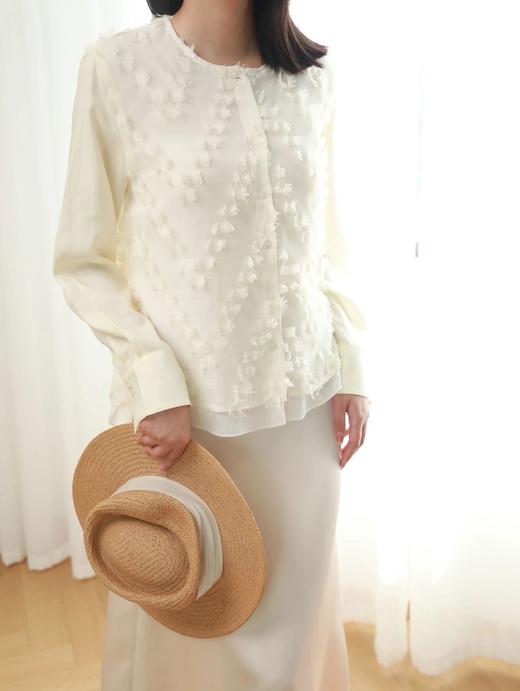 LPIUTY品牌直发⚠️月光白茶剪花流苏衬衫 A0262099 商品图2