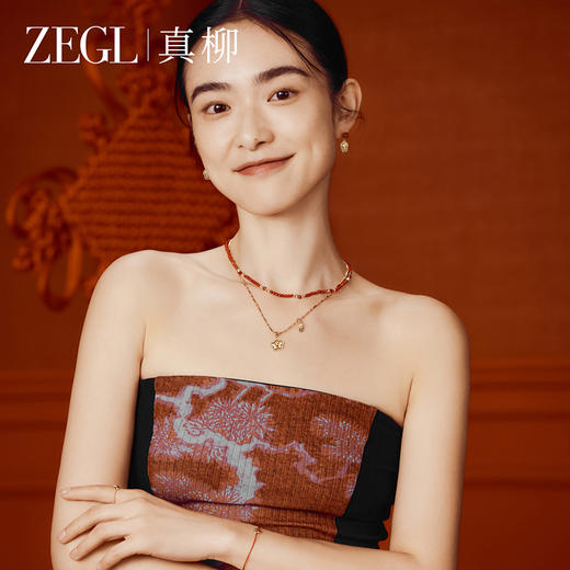 ZEGL真柳设计师小红花系列笑脸花花叠戴项链女款2024新款秋冬配饰 商品图4