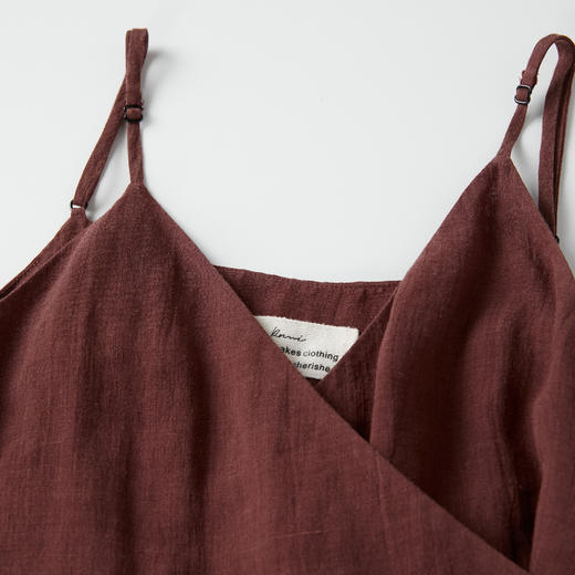 ROMI STUDIO “浓情波尔多” 莱赛尔苎麻混纺砂洗斜襟背心24SST1092 商品图1