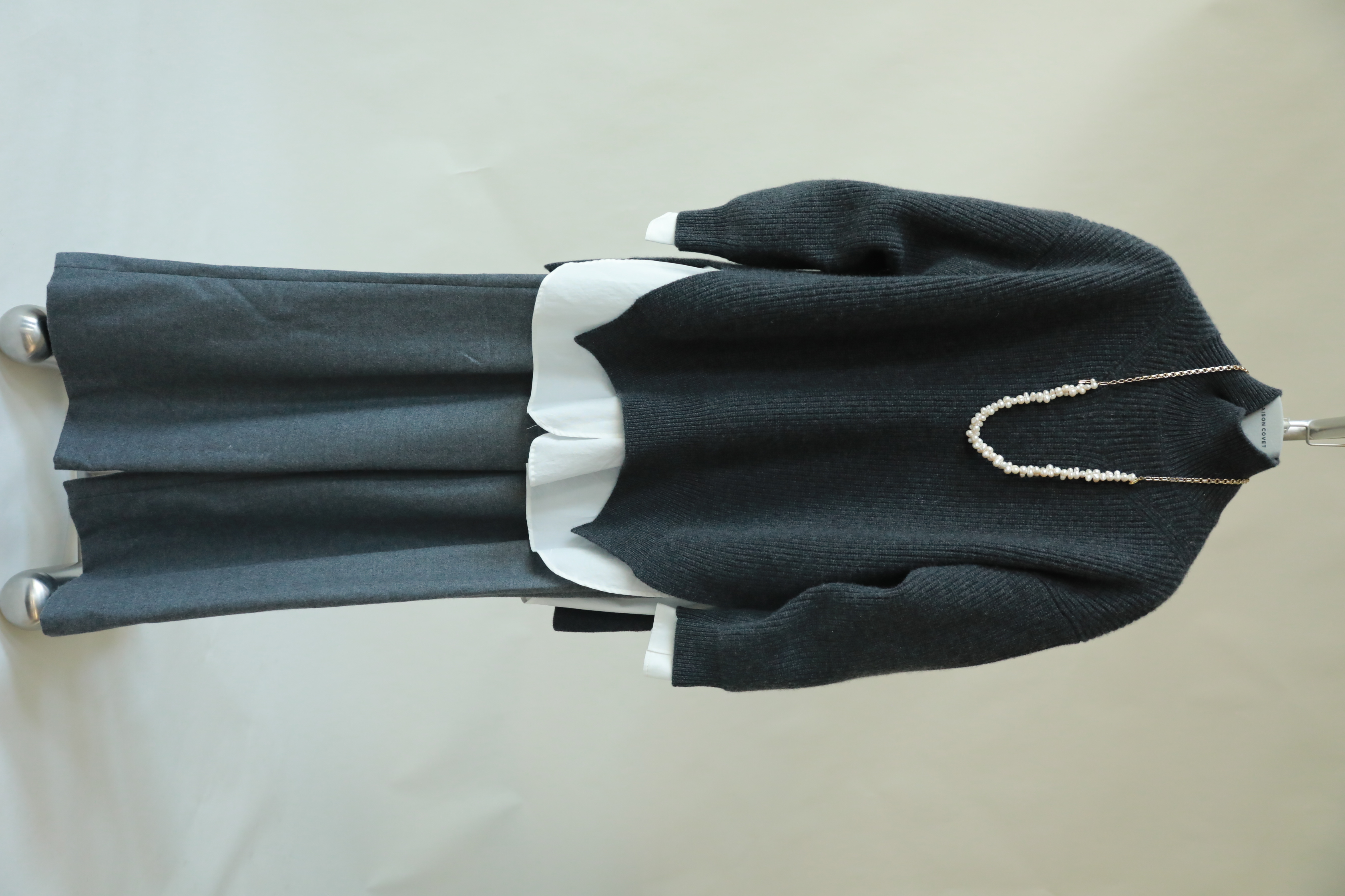 MAISON COVET 纯山羊绒半高领绞花上衣外套