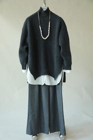 MAISON COVET 纯山羊绒半高领绞花上衣外套