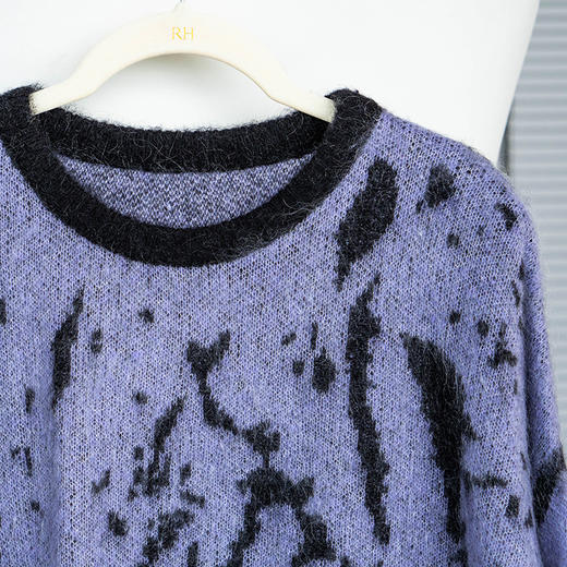 罗衣轻奢40.2%绵羊毛宽松毛衣2024冬季新款慵懒马海毛针织衫08924 商品图4