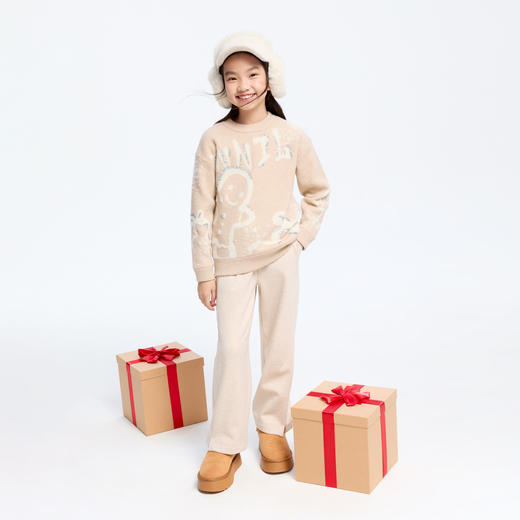 女童毛衣保暖北极绒冬季新款安奈儿童装实体店同款AG444629 商品图3