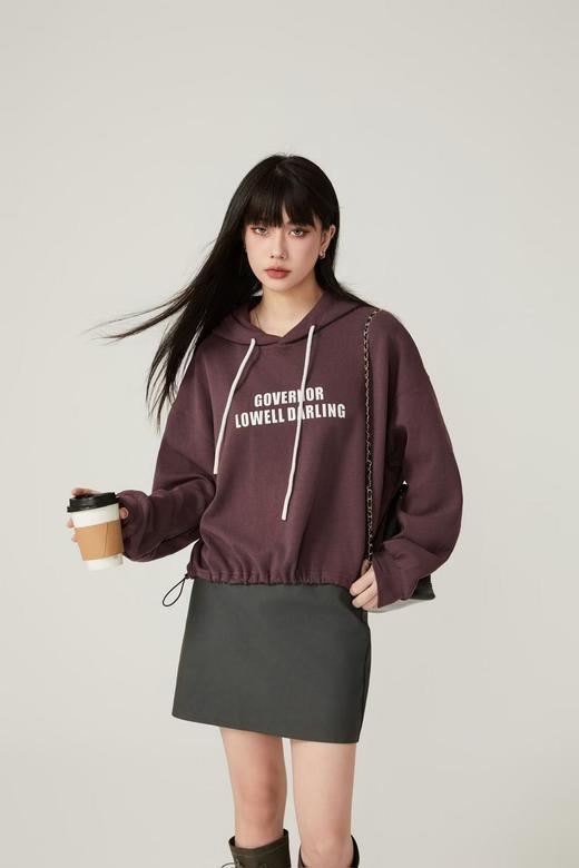 <曾小咸推荐>字母印花抽绳连帽卫衣（默认均码码数） 商品图3