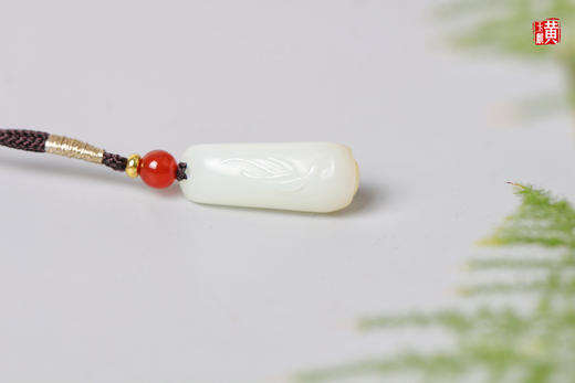 和田糖白玉竹节吊坠 配精美挂绳 商品图1