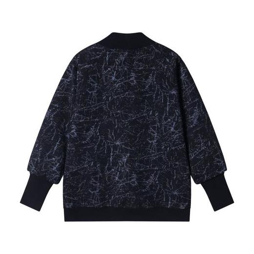 WY409秋冬季新款美式复古大理石纹印花立领卫衣宽松潮流时尚长袖 商品图4