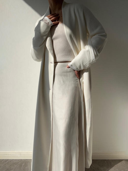 ranyepersonal｜coat 拼接袖不对称白色长款 [ 白TOUCH24CO02-2 ] 商品图1