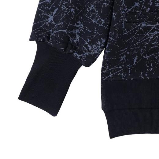 WY409秋冬季新款美式复古大理石纹印花立领卫衣宽松潮流时尚长袖 商品图3