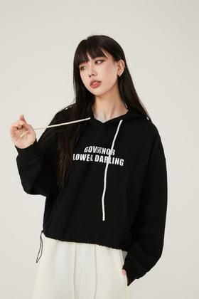 <曾小咸推荐>字母印花抽绳连帽卫衣（默认均码码数）