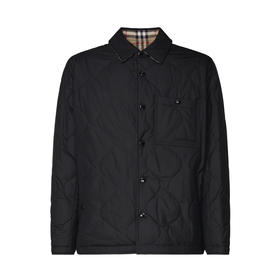 BURBERRY 巴宝莉 男士双面两穿格纹棉服 黑色 8100137 A1189