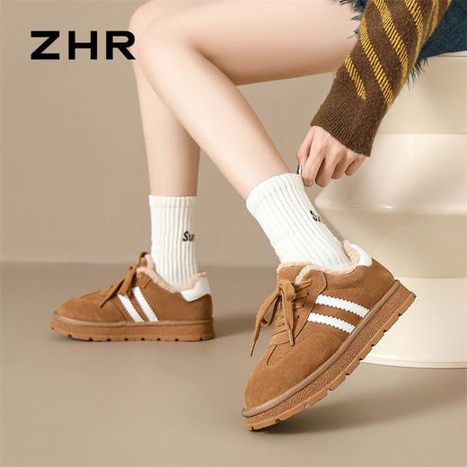 ZHR则则加绒保暖休闲鞋防滑防寒女鞋2024冬季新款ins百搭运动鞋女 商品图9