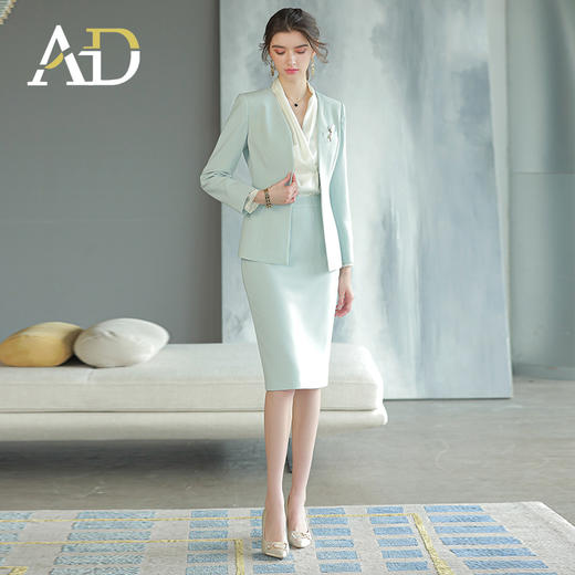 AD主持人正装女高端工作服职业装气质女神范西装套装裙售楼部工装 商品图3