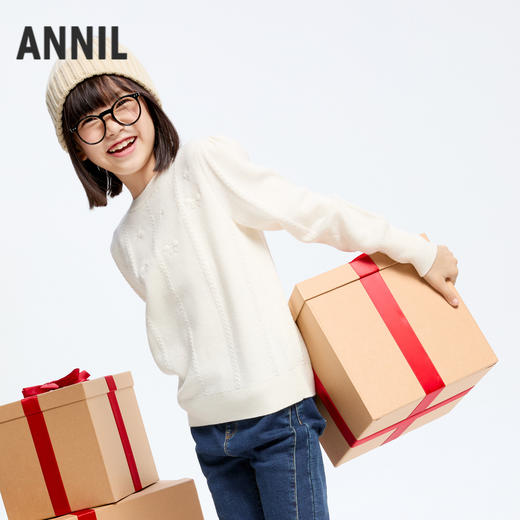 女童抗起球保暖毛衣冬季新款安奈儿童装实体店同款AG444634 商品图1