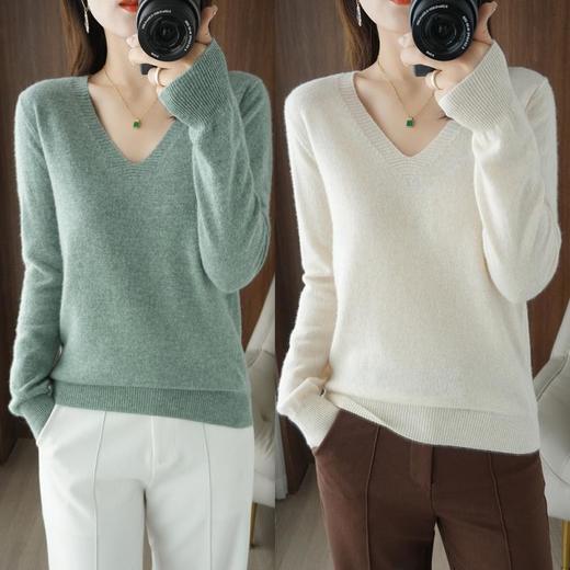 拍1发2 秋冬新款长袖女装针织上衣女士针织衫大码打底衫服饰毛衣 商品图0