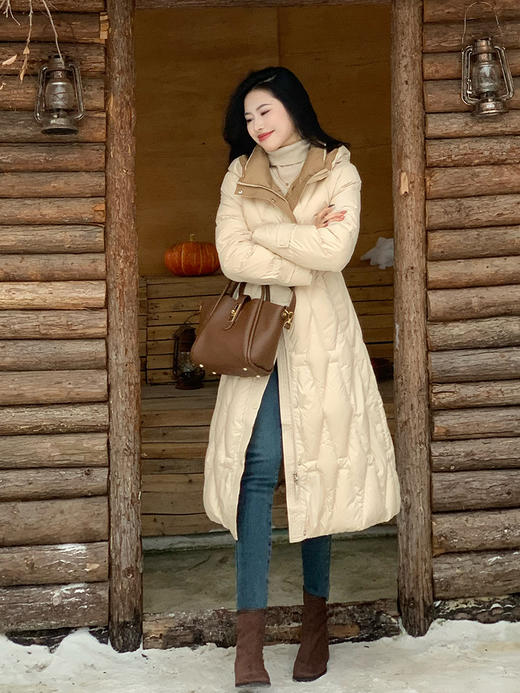 【百图lulu定制】【暖气片羽绒服】双面拼色 收腰显瘦 优雅气质长款羽绒服 商品图6