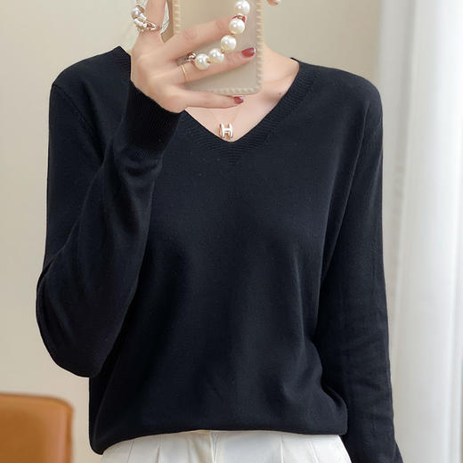 拍1发2 秋冬新款长袖女装针织上衣女士针织衫大码打底衫服饰毛衣 商品图3