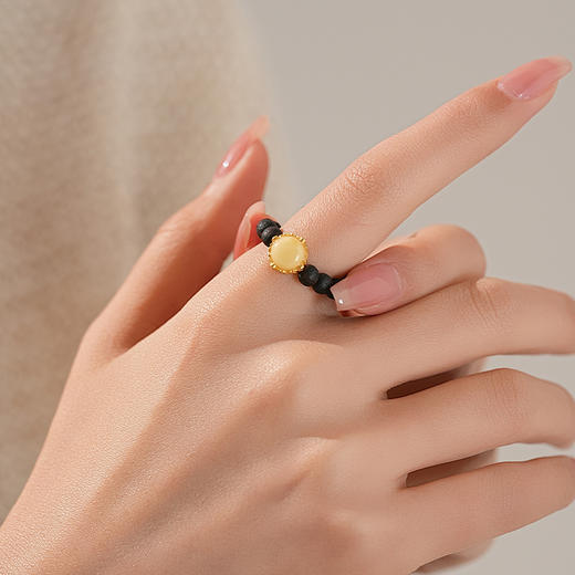 【锦心·降真香蜜蜡戒指】中式国风手串配饰 敦煌福泽小众轻奢戒指 商品图2