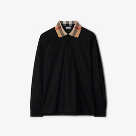 BURBERRY 巴宝莉 男士棉质珠地网眼布面料棉质长袖Polo衫 黑色 8098812 A1189