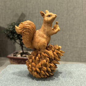 松鼠°黄杨木摆件